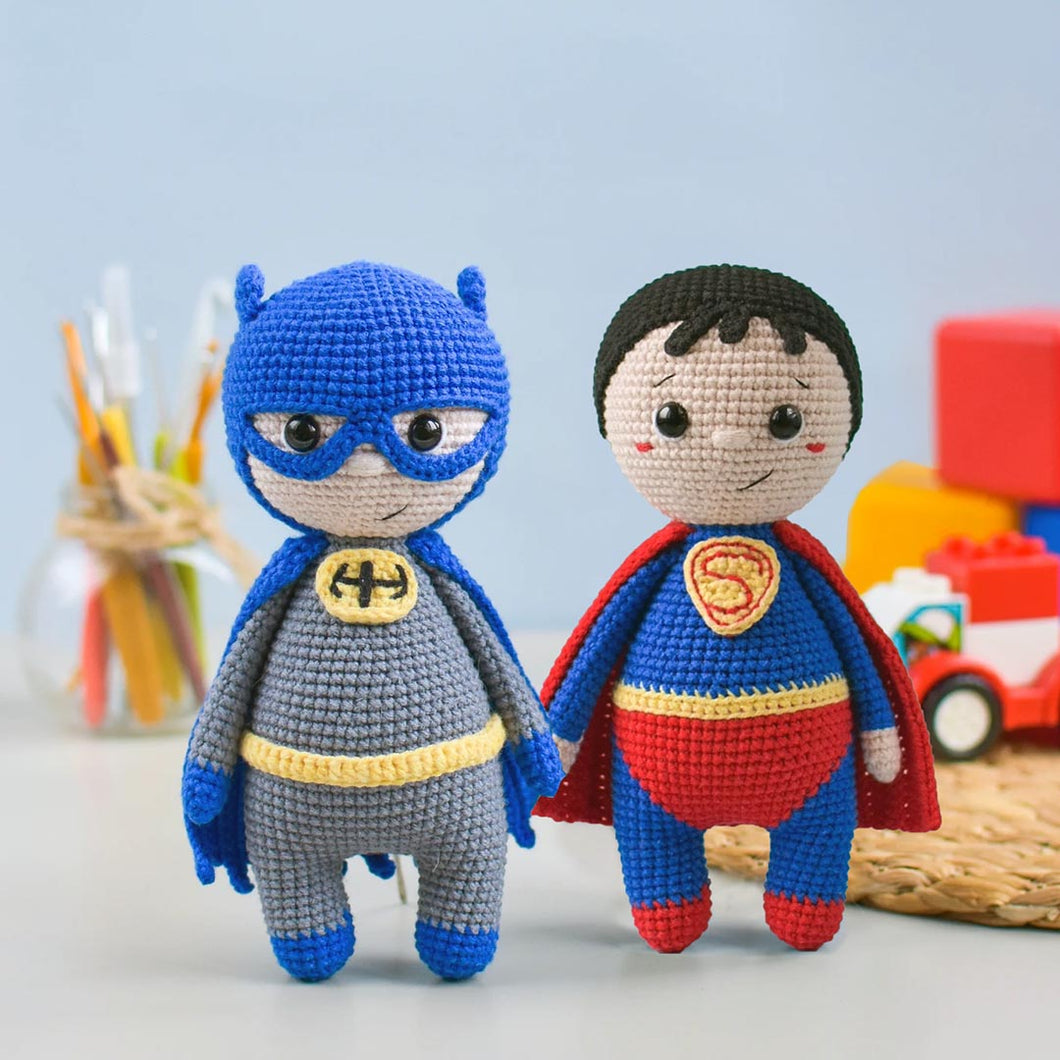 2-in-1 Batman Superman Amigurumi Crochet Pattern