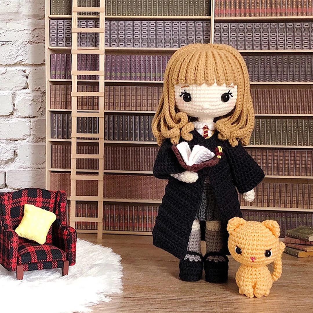 Hermione Plush top Crochet Doll Harry Potter