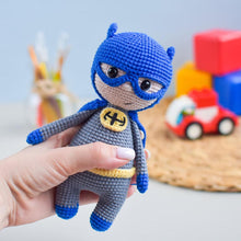 Load image into Gallery viewer, 2-in-1 Batman Superman Amigurumi Crochet Pattern
